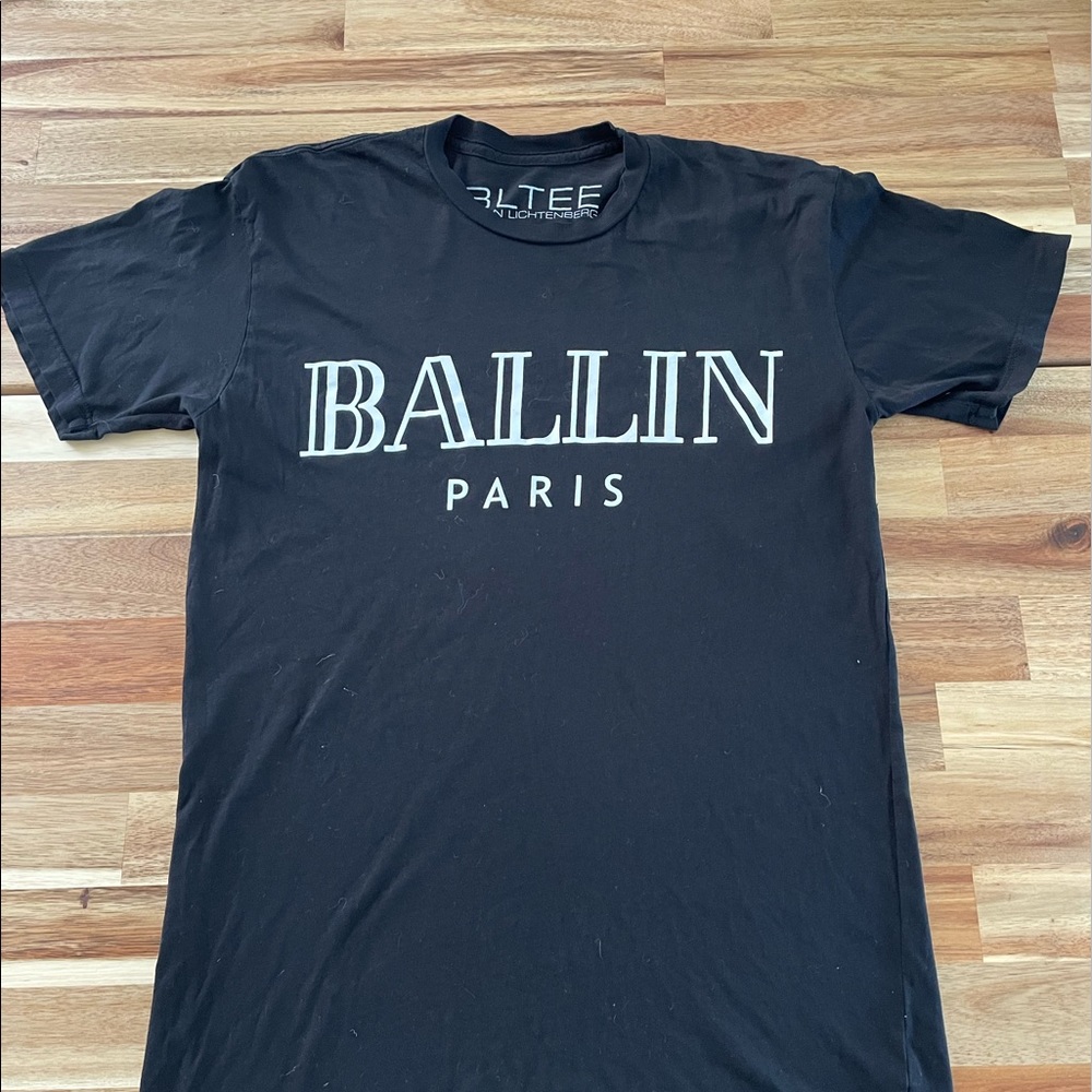 Black Ballin Paris Graphic Tee Casual Cotton XS
